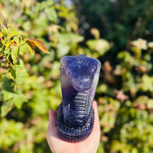Load image into Gallery viewer, Purple Fluorite Cobra Carving
