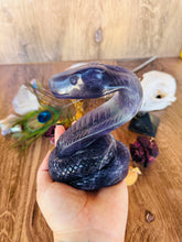 Load image into Gallery viewer, Purple Fluorite Cobra Carving
