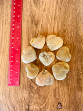 Load image into Gallery viewer, BLIND CLAIM - 3pc Peach Moonstone Heart Carvings
