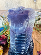 Load image into Gallery viewer, Purple Fluorite Cobra Carving
