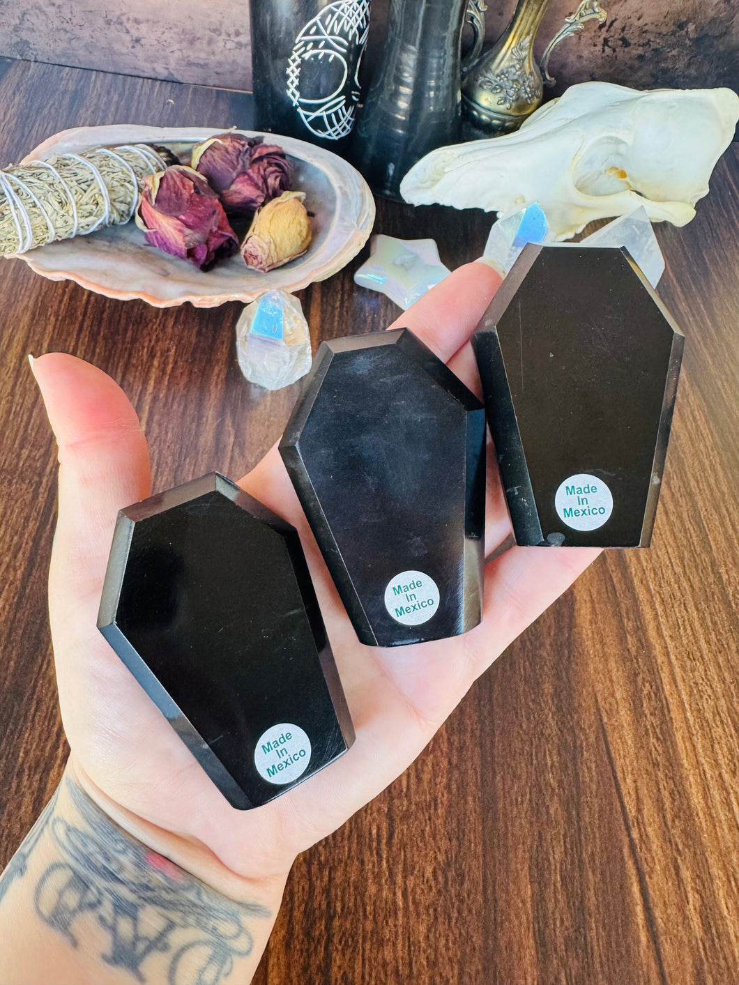 Black Marble Coffin Carvings