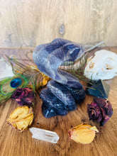 Load image into Gallery viewer, Purple Fluorite Cobra Carving
