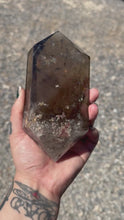 Load and play video in Gallery viewer, DISCOUNTED - Damaged Tip - Large Smoky Double Point Quartz With Garden
